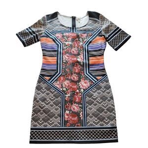 Jealous tomato womens Sz L floral striped multicolor dress